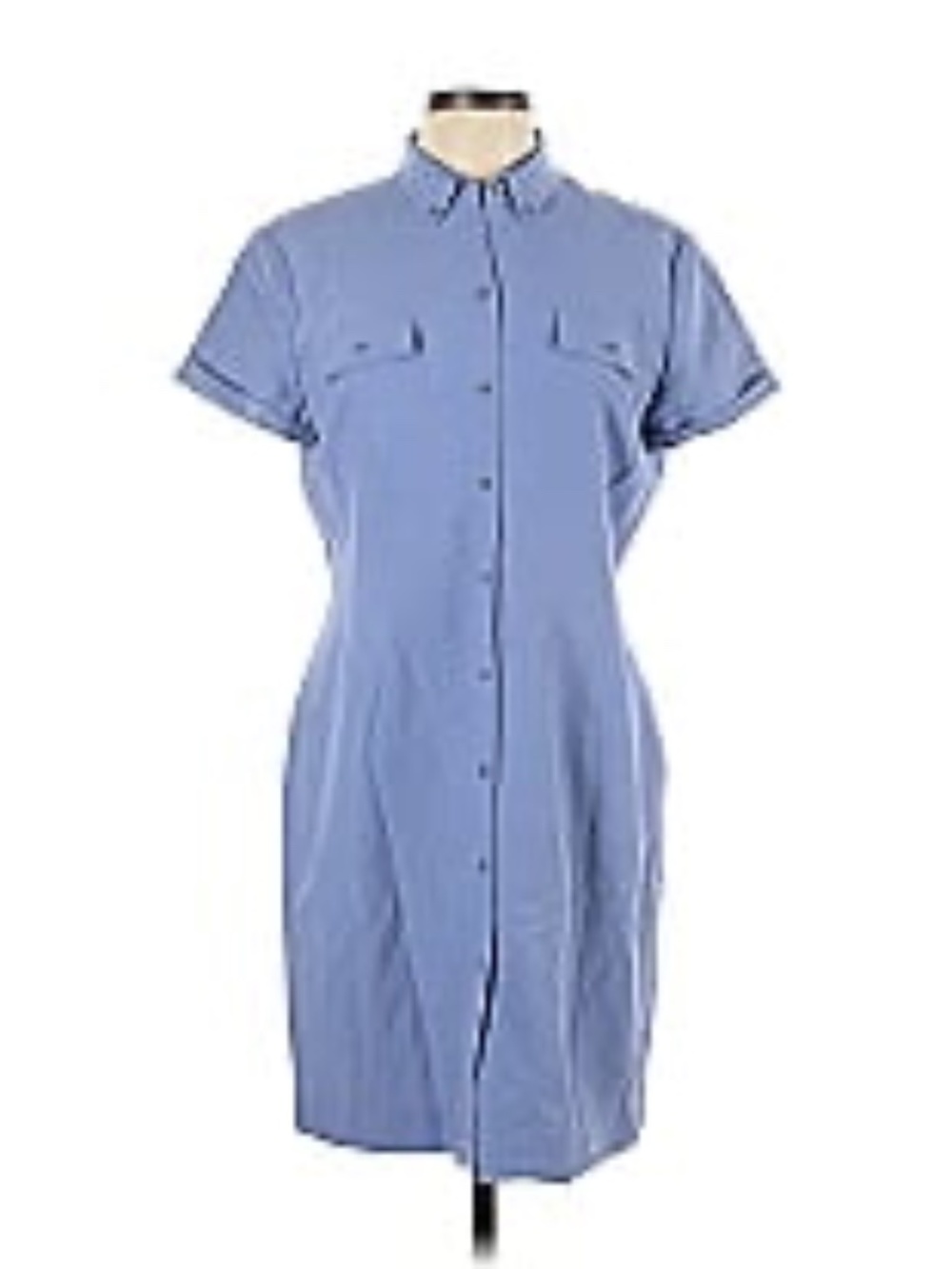 Jones New York Lilac Silk Linen Short Sleeve Button Up Dress Sz 14P